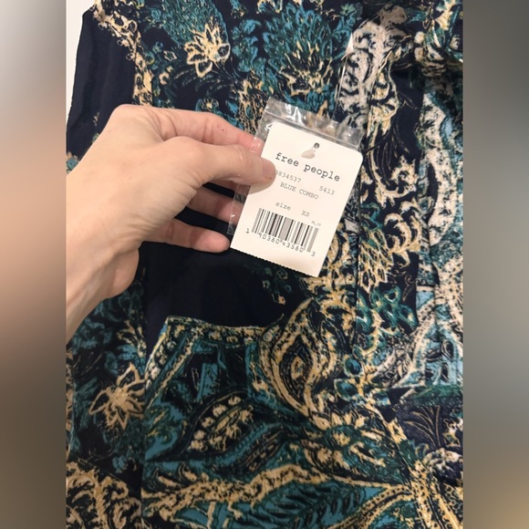 Free People Lady Luck Printed Tunic in Blue Combo - Picture 7 of 7